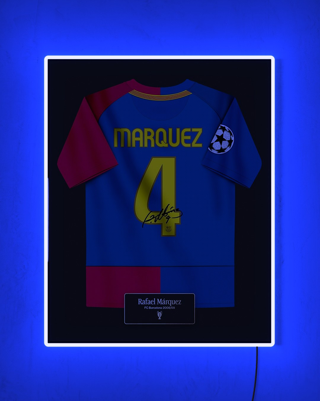 FC Barcelona 2008/09 Local - Diseño Jersey / Márquez #4 con LED azul encendido de noche