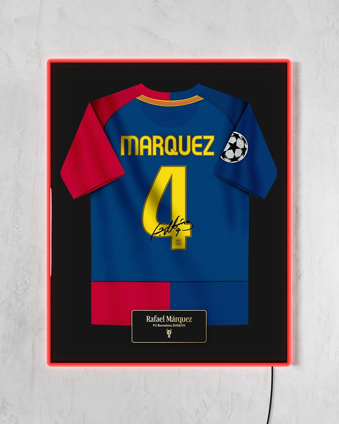 FC Barcelona 2008/09 Local - Diseño Jersey / Márquez #4 con LED rojo encendido