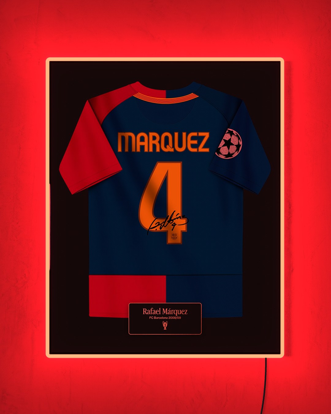 FC Barcelona 2008/09 Local - Diseño Jersey / Márquez #4 con LED rojo encendido de noche