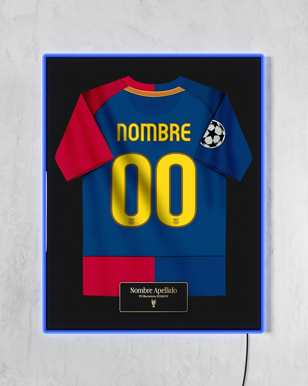 FC Barcelona 2008/09 Local - Diseño Jersey / Personalizado con LED azul encendido