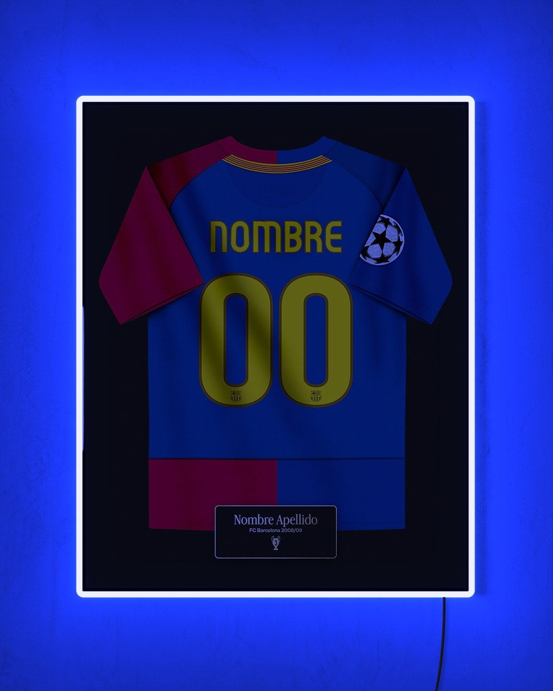 FC Barcelona 2008/09 Local - Diseño Jersey / Personalizado con LED azul encendido de noche
