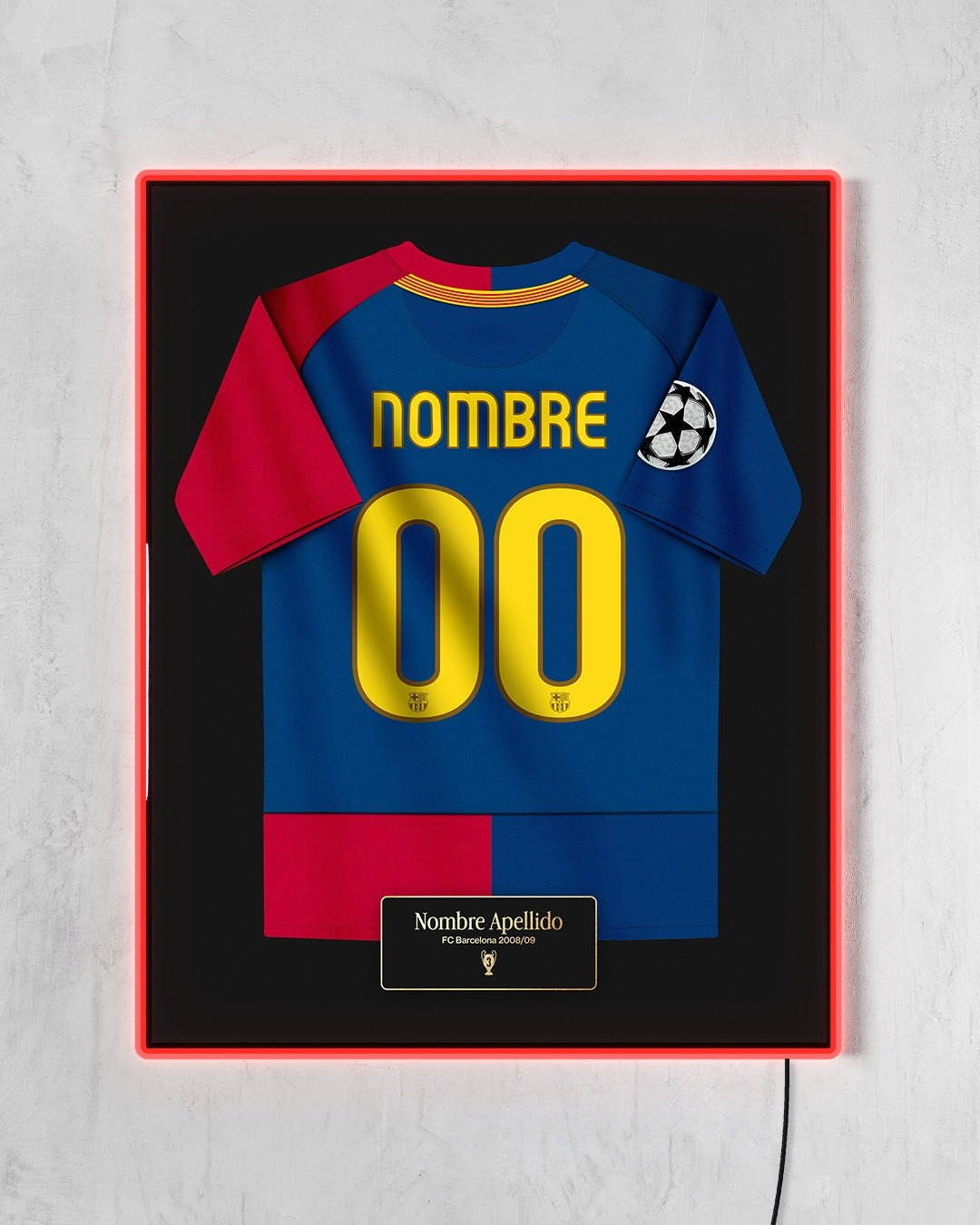 FC Barcelona 2008/09 Local - Diseño Jersey / Personalizado con LED rojo encendido