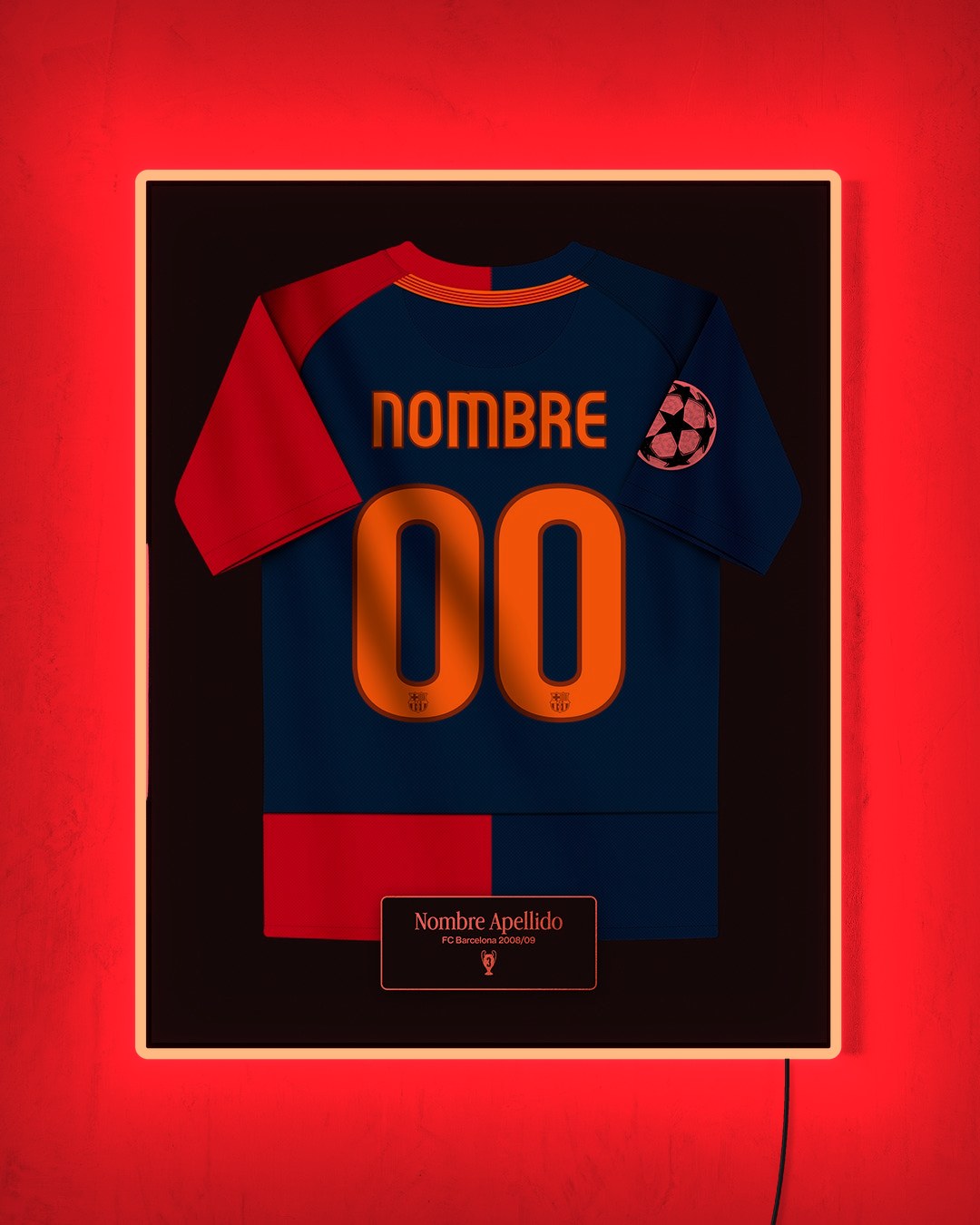 FC Barcelona 2008/09 Local - Diseño Jersey / Personalizado con LED rojo encendido de noche
