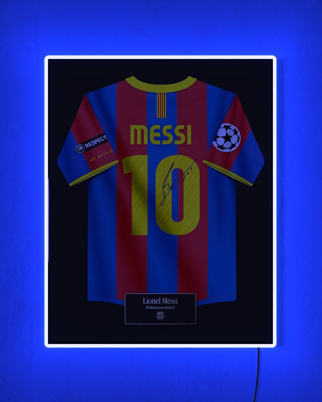 FC Barcelona 2010/11 Local - Diseño Jersey con LED azul encendido de noche