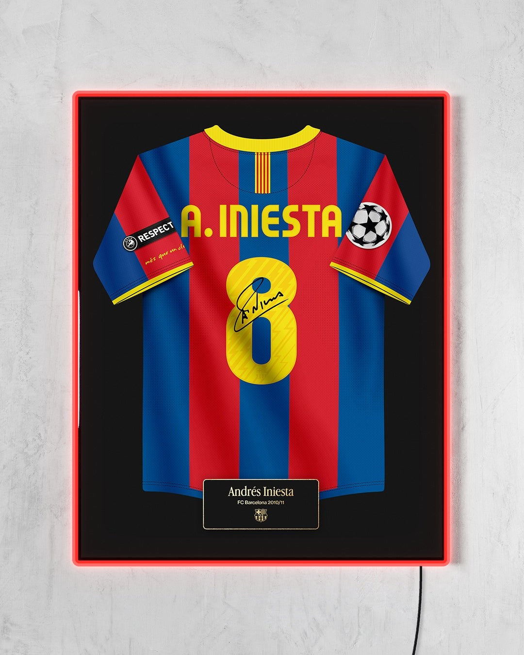 FC Barcelona 2010/11 Local - Diseño Jersey / A. Iniesta #8 con LED rojo encendido
