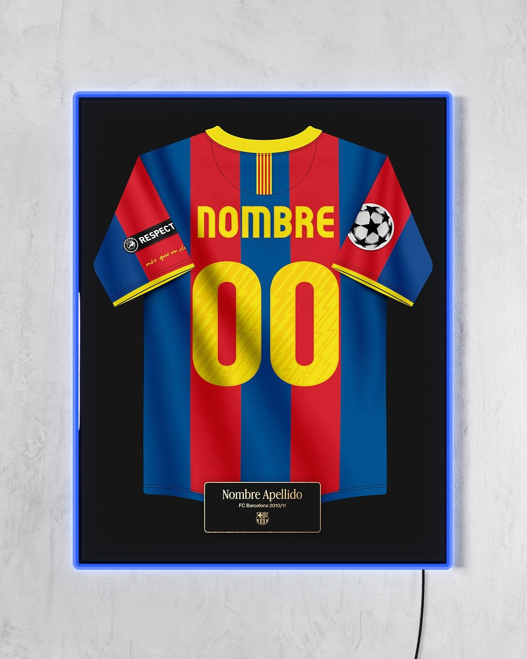 FC Barcelona 2010/11 Local - Diseño Jersey / Personalizado con LED azul encendido