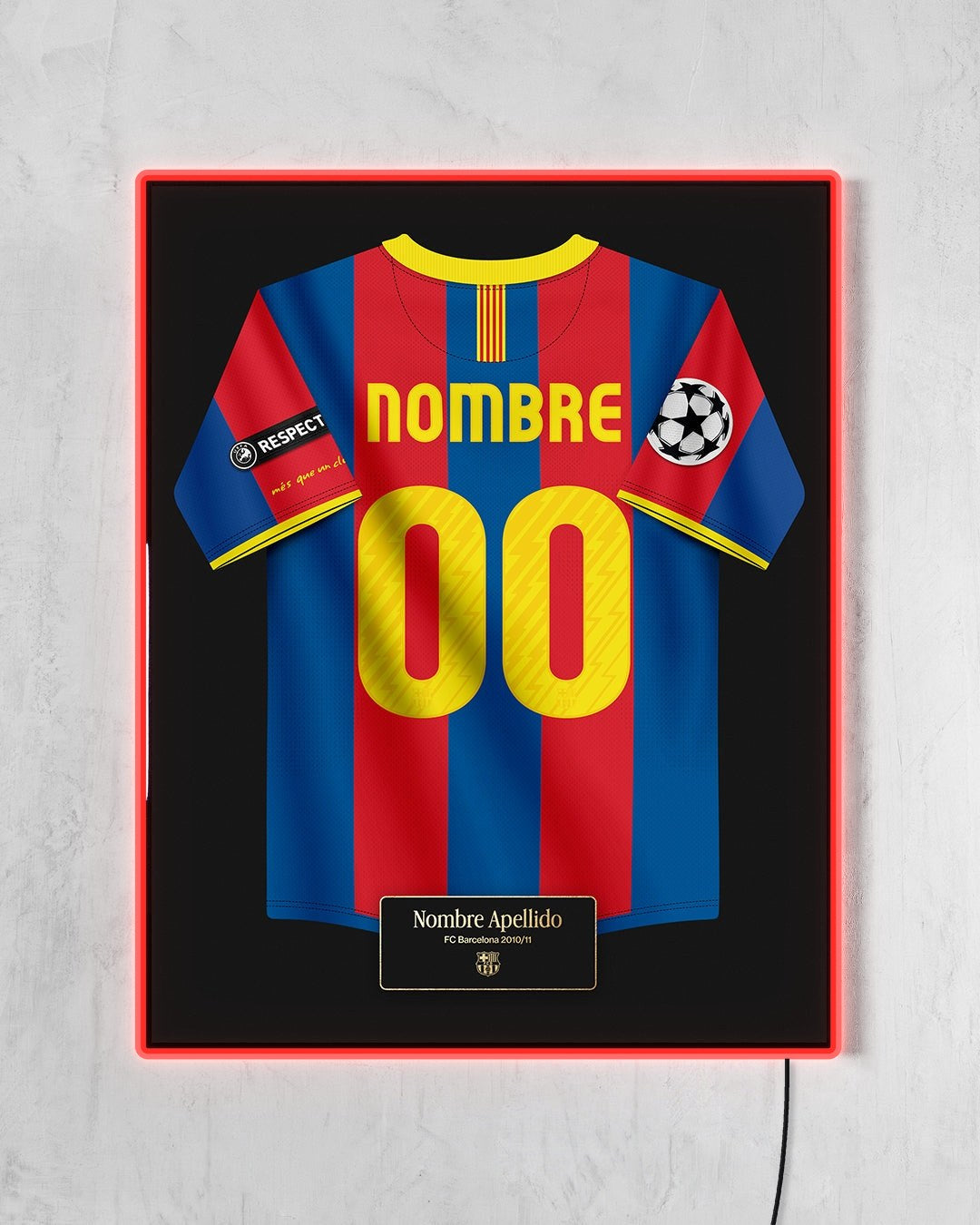 FC Barcelona 2010/11 Local - Diseño Jersey / Personalizado con LED rojo encendido