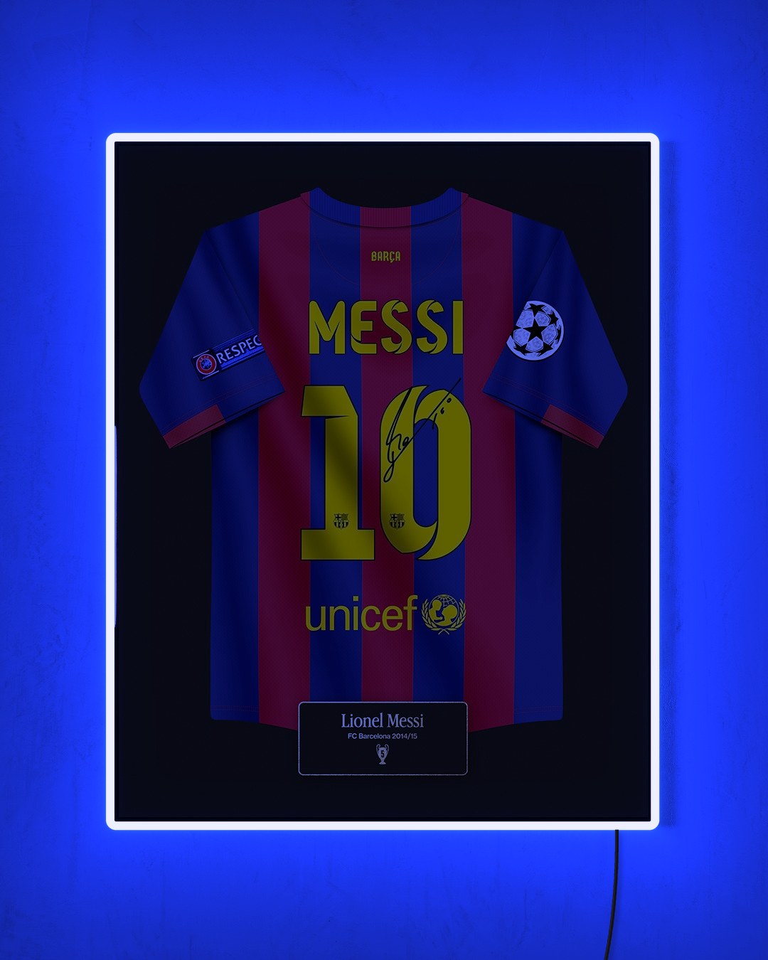 FC Barcelona 2014/15 Local - Diseño Jersey con LED azul encendido de noche