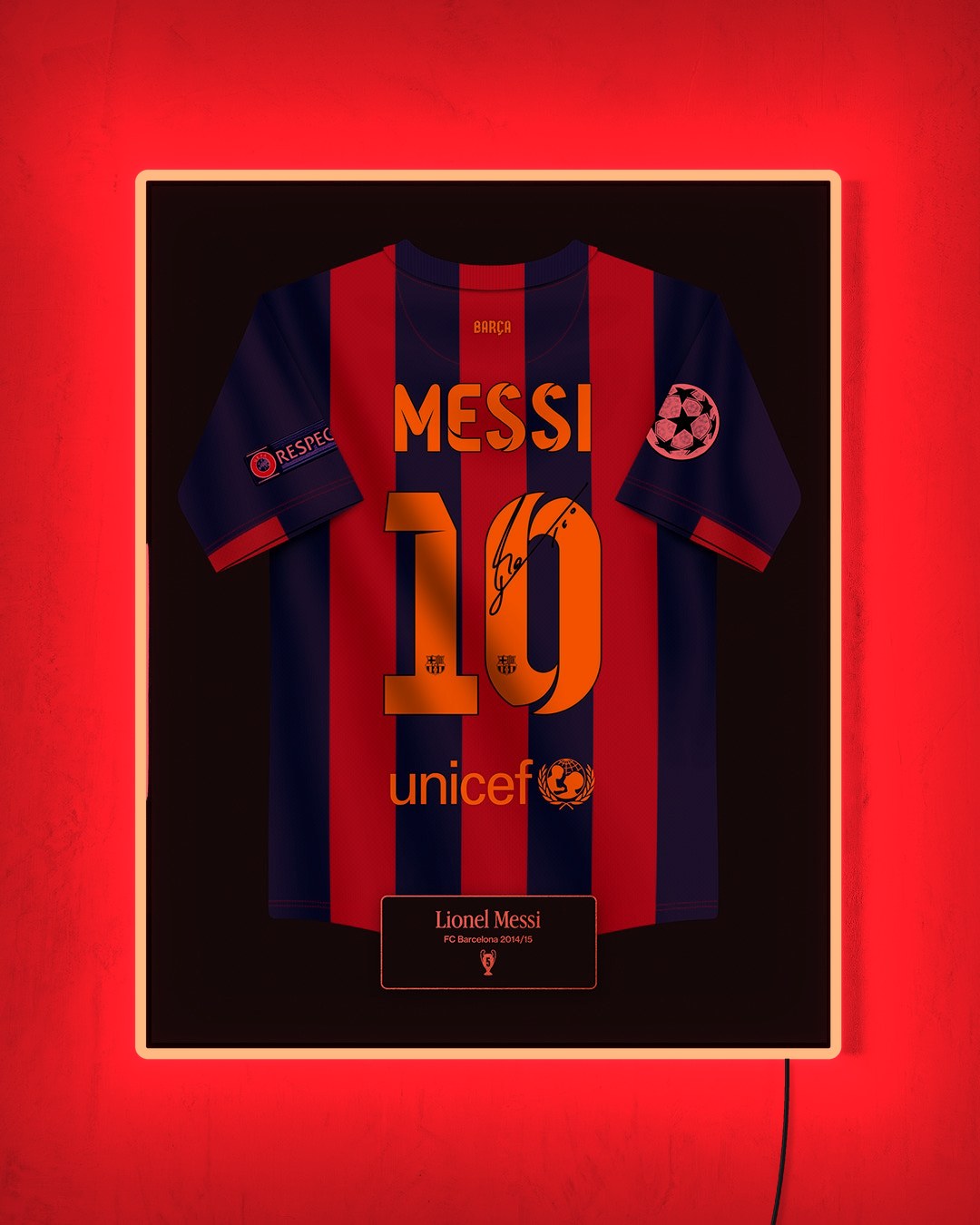 FC Barcelona 2014/15 Local - Diseño Jersey con LED rojo encendido de noche