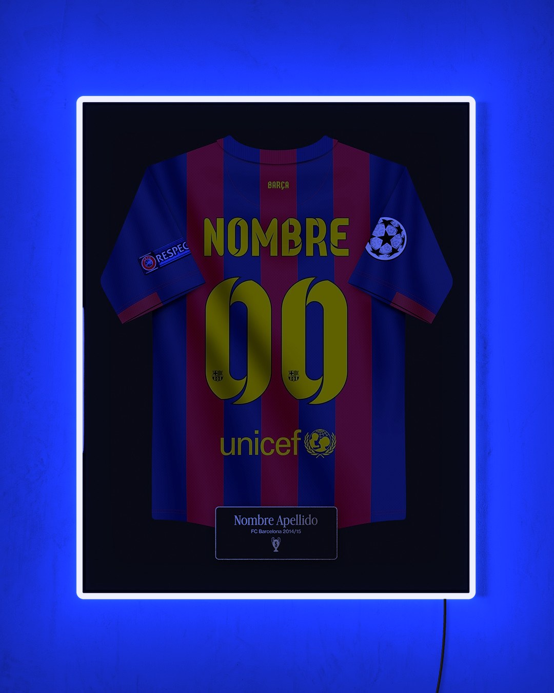FC Barcelona 2014/15 Local - Diseño Jersey / Personalizado con LED azul encendido de noche