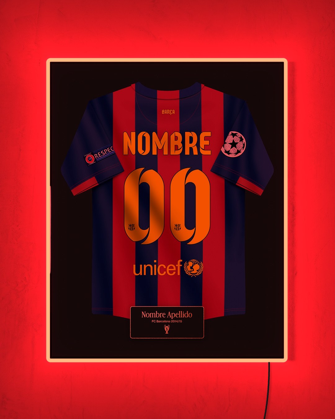 FC Barcelona 2014/15 Local - Diseño Jersey / Personalizado con LED rojo encendido de noche