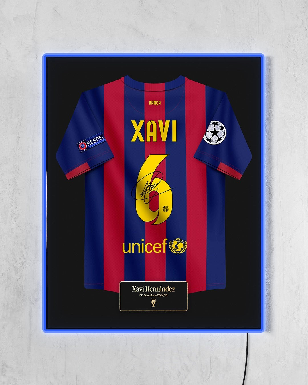FC Barcelona 2014/15 Local - Diseño Jersey / Xavi #6 con LED azul encendido