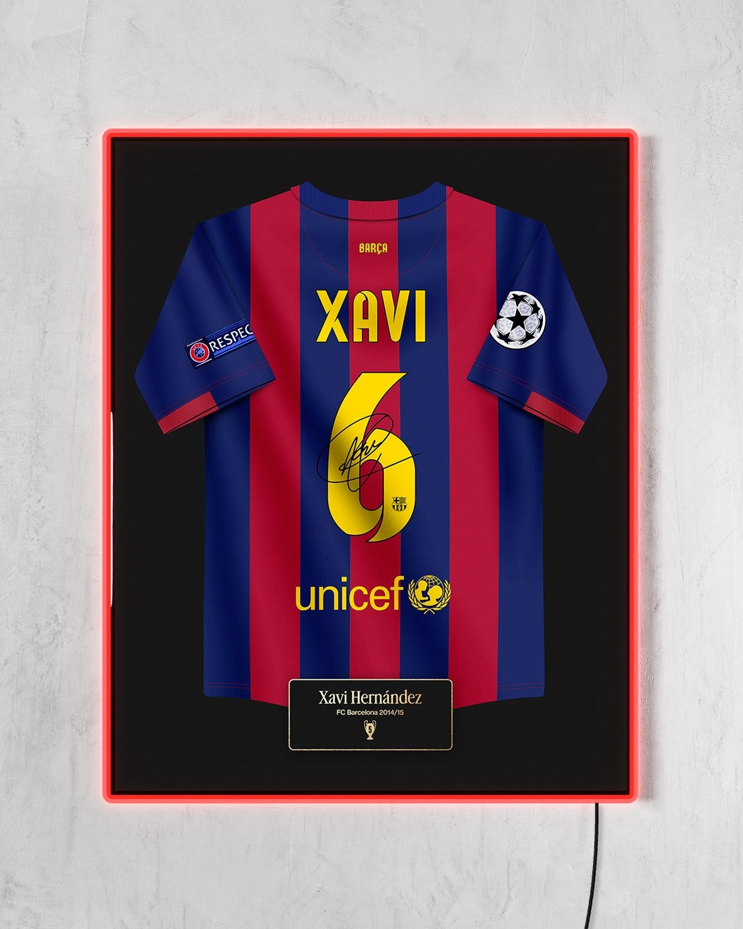 FC Barcelona 2014/15 Local - Diseño Jersey / Xavi #6 con LED rojo encendido