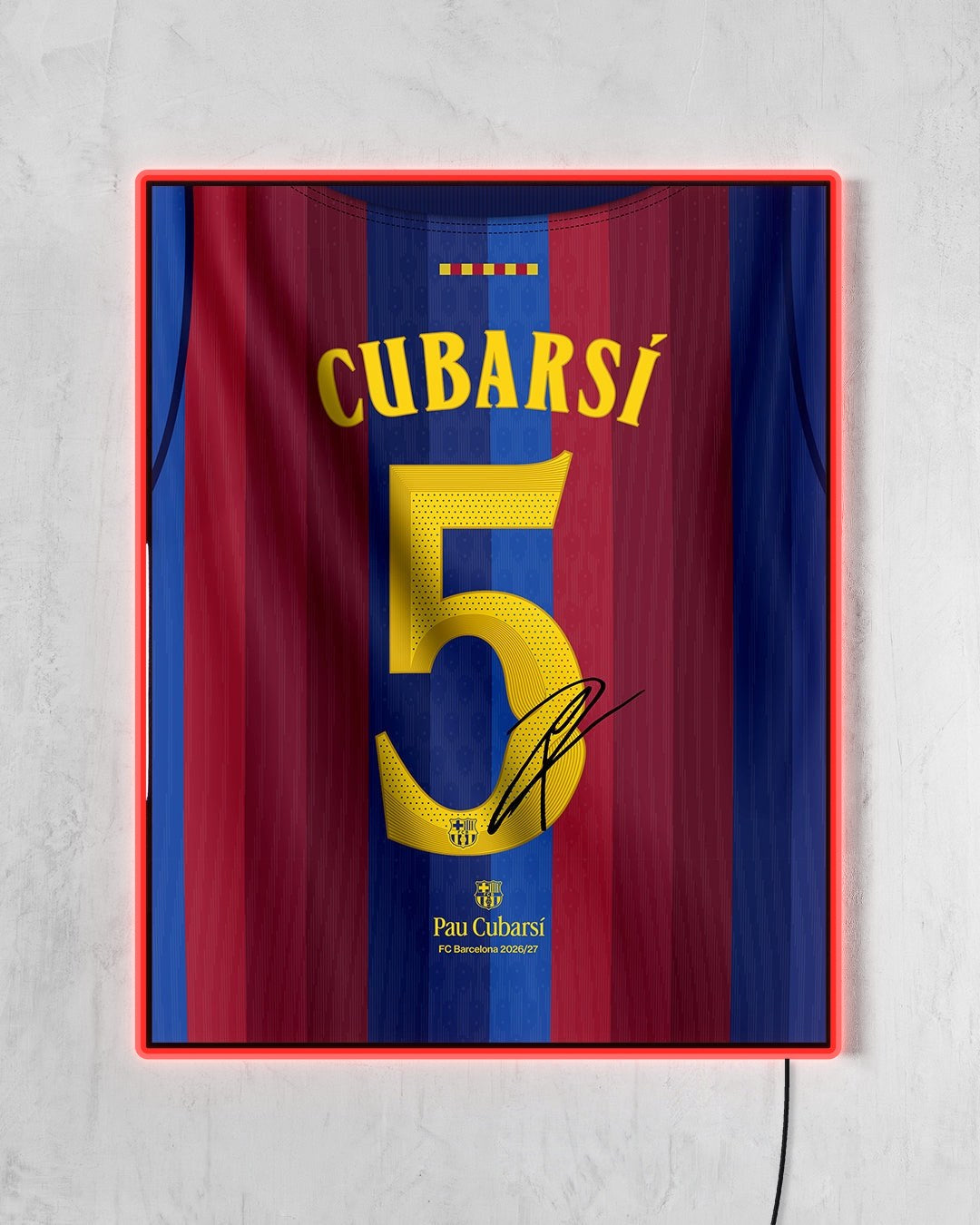 FC Barcelona 2026/27 Local - Diseño Dorsal / Cubarsí #5 con LED rojo encendido