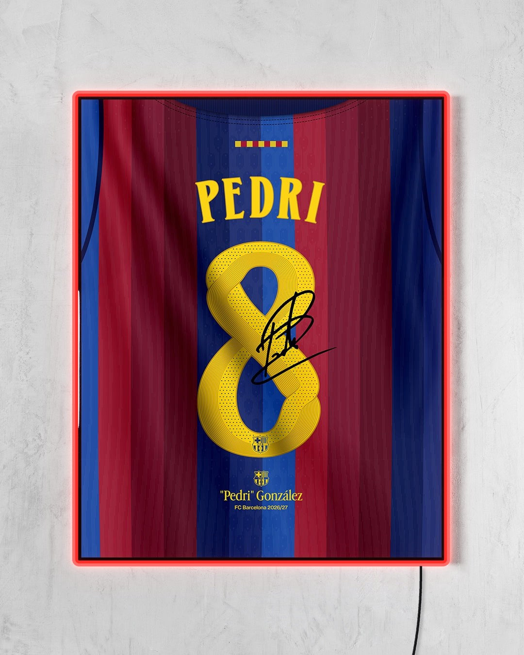 FC Barcelona 2026/27 Local - Diseño Dorsal / Pedri #8 con LED rojo encendido