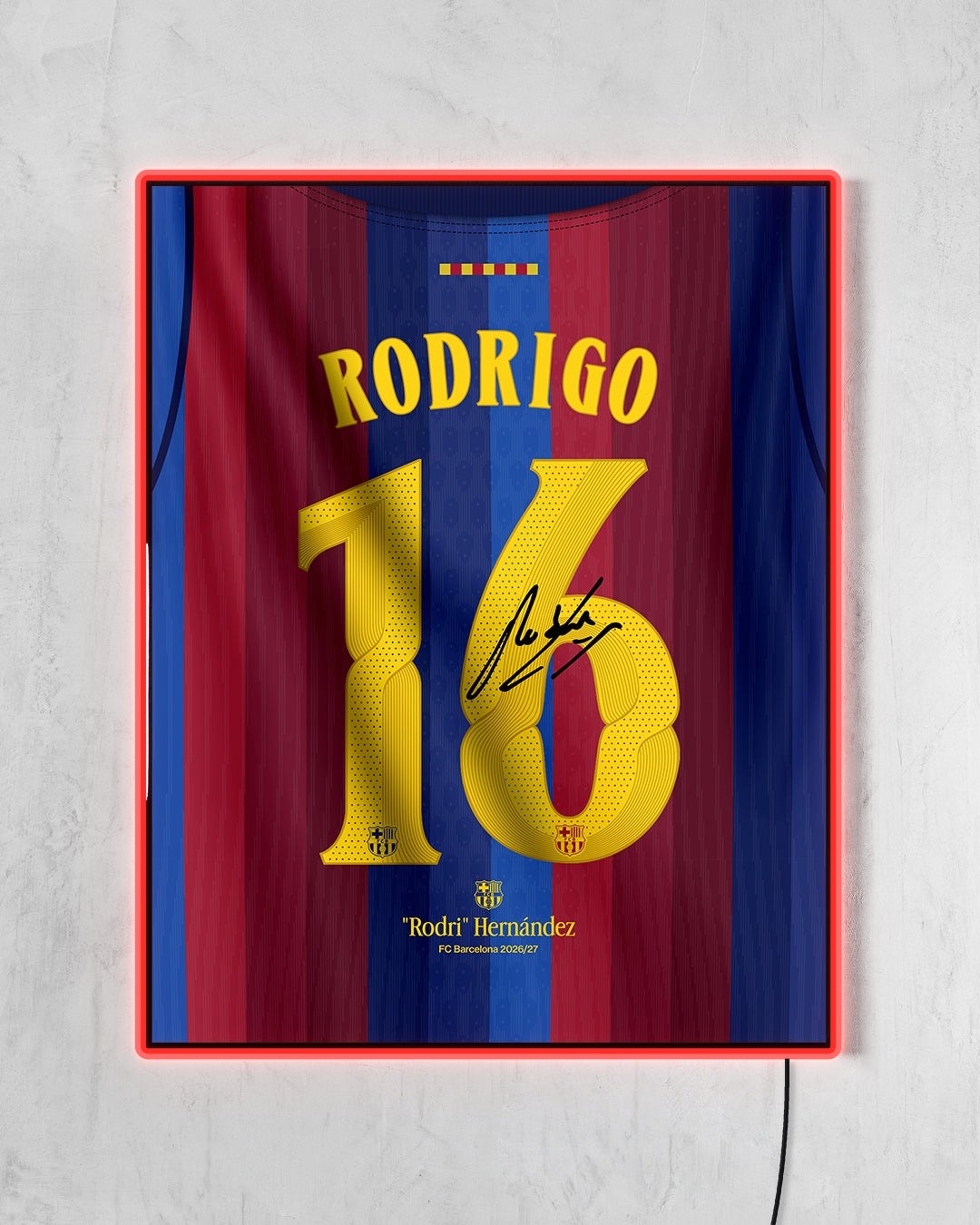FC Barcelona 2026/27 Local - Diseño Dorsal / Rodrigo #16 con LED rojo encendido