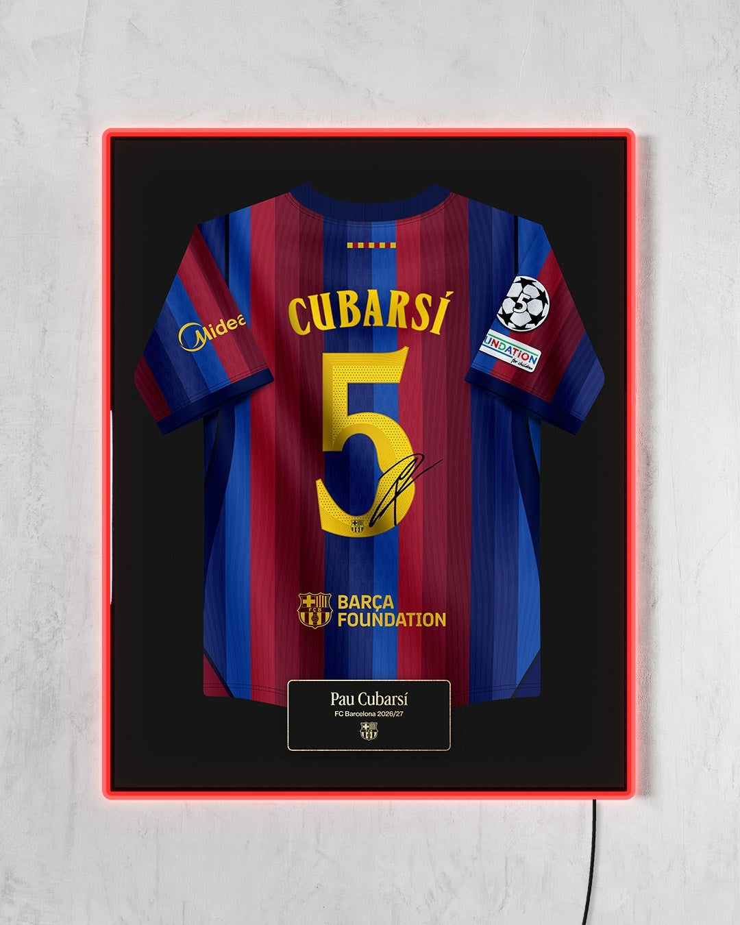 FC Barcelona 2026/27 Local - Diseño Jersey / Cubarsí #5 con LED rojo encendido