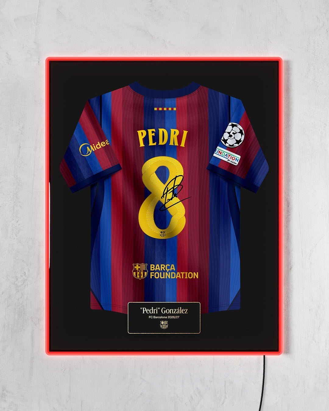 FC Barcelona 2026/27 Local - Diseño Jersey / Pedri #8 con LED rojo encendido