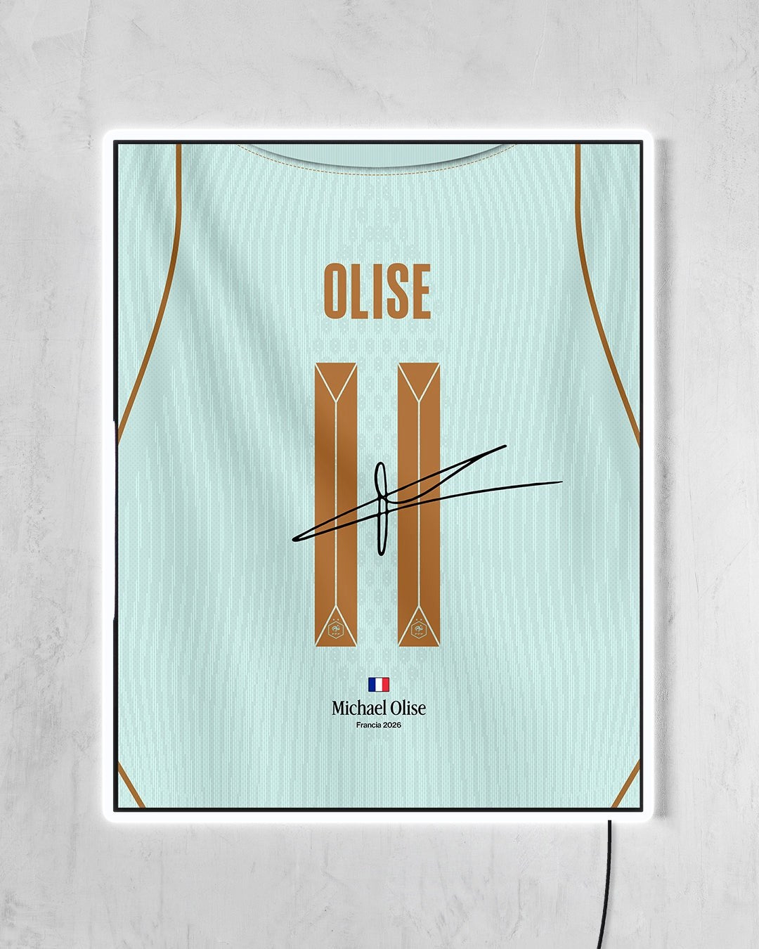 Francia 2026 Visitante - Diseño Dorsal / Olise #11 con LED blanco encendido