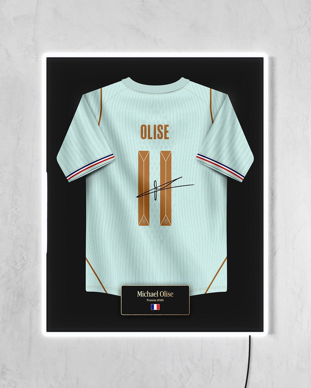 Francia 2026 Visitante - Diseño Jersey / Olise #11 con LED blanco encendido