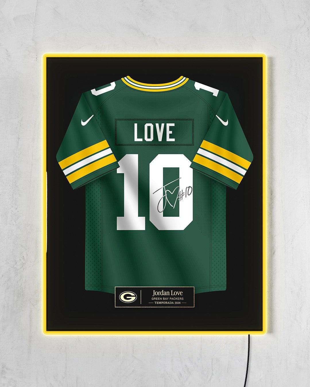 Green Bay Packers 2026 - Diseño Jersey con LED amarillo encendido