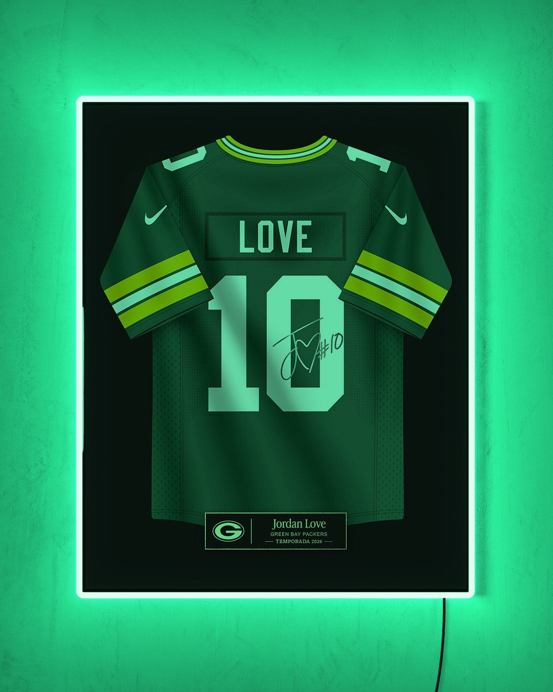 Green Bay Packers 2026 - Diseño Jersey con LED verde encendido de noche