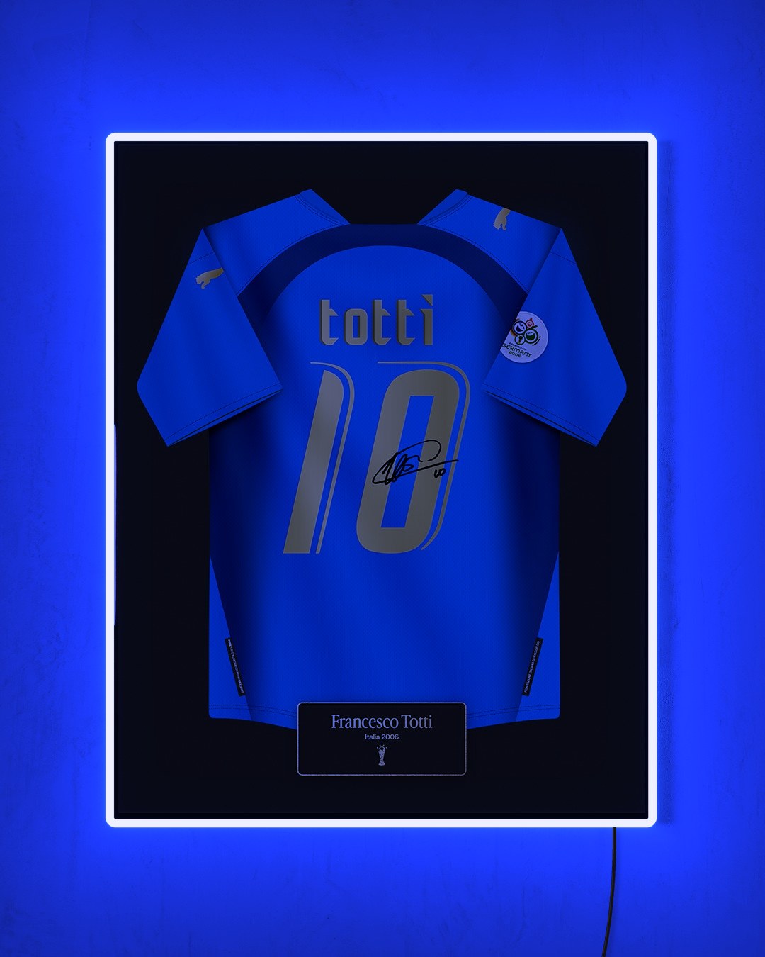 Italia 2006 Local - Diseño Jersey con LED azul encendido de noche
