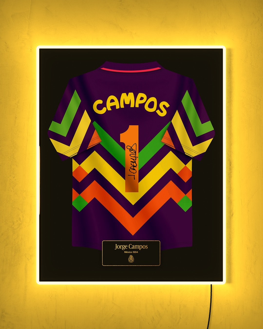 Jorge Campos - México 1994 con LED amarillo encendido de noche
