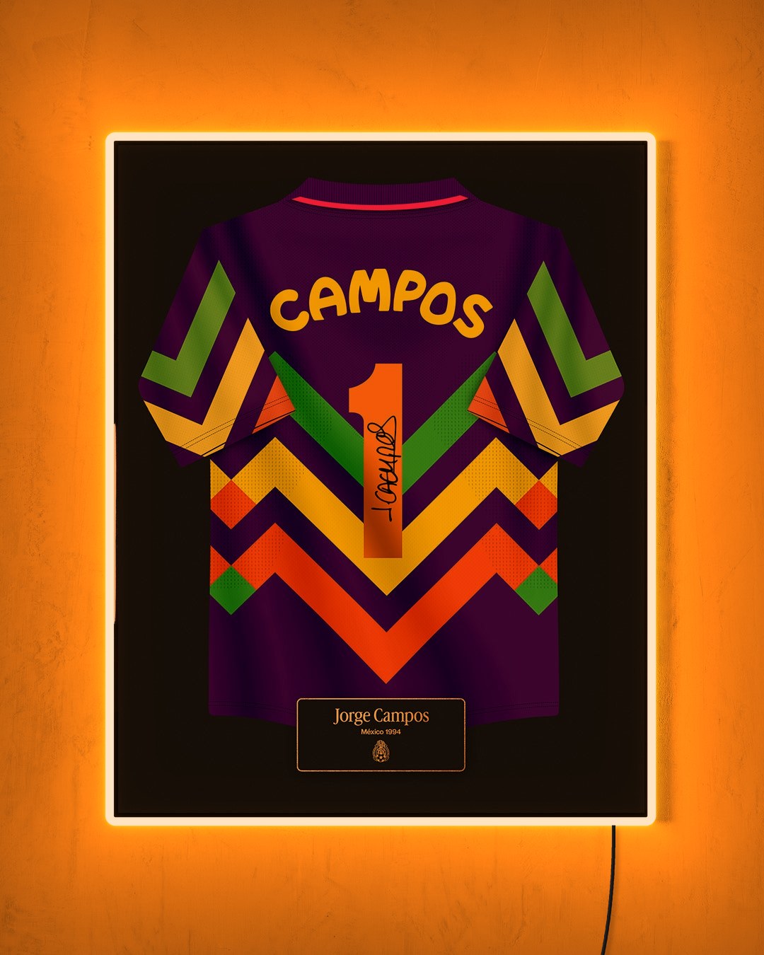 Jorge Campos - México 1994 con LED naranja encendido de noche