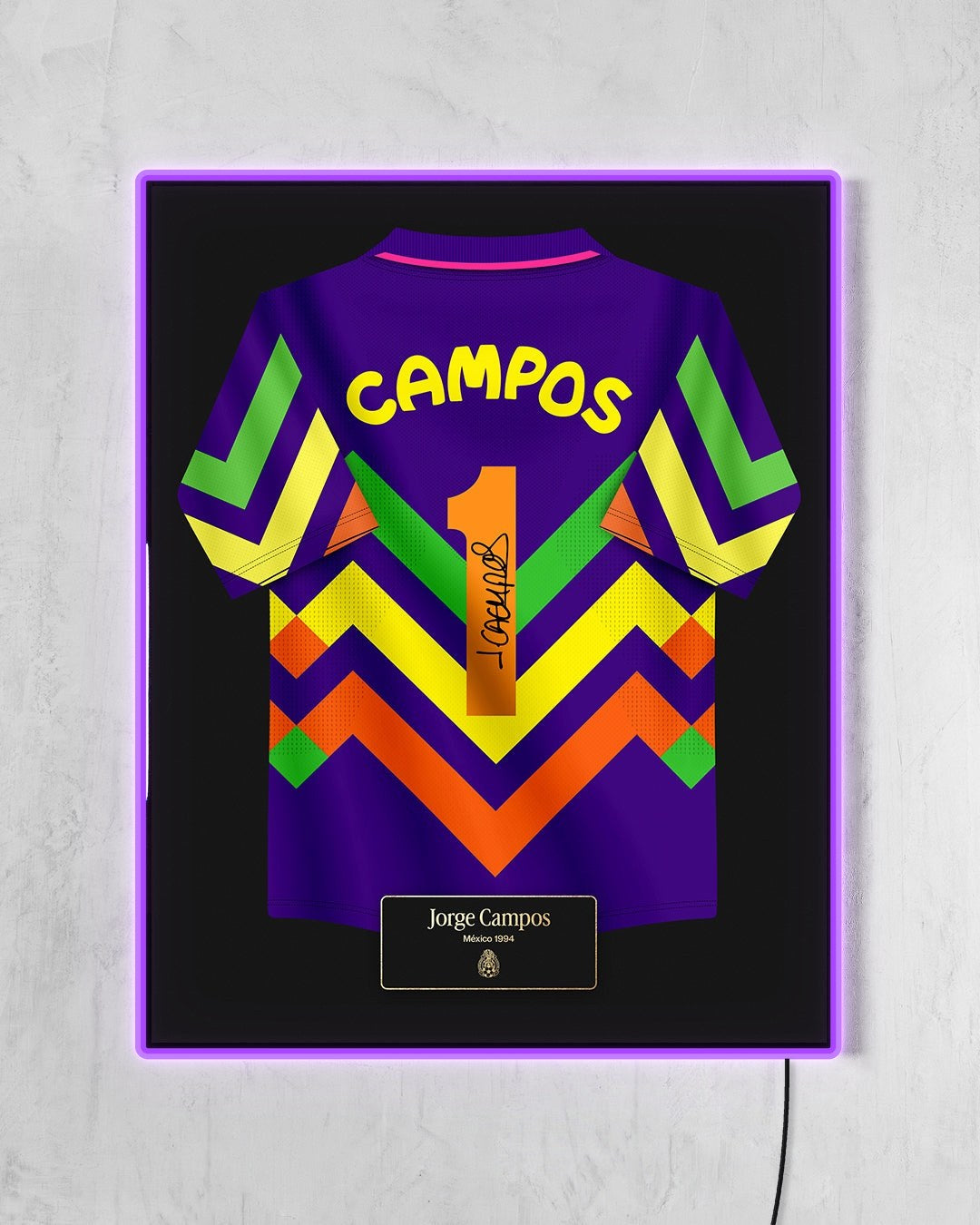 Jorge Campos - México 1994 con LED púrpura encendido