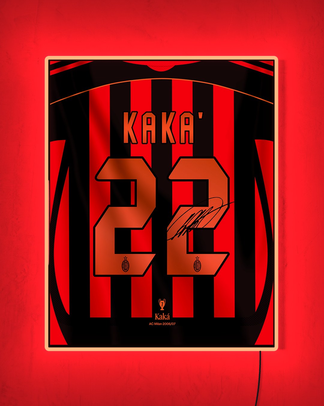 AC Milan 2006/07 Local - Diseño Dorsal con LED rojo encendido de noche
