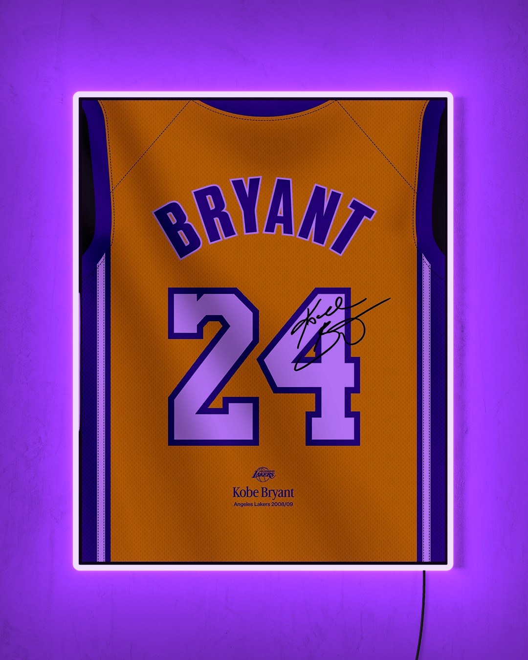 LA Lakers 2008/09 - Diseño Dorsal con LED púrpura encendido de noche