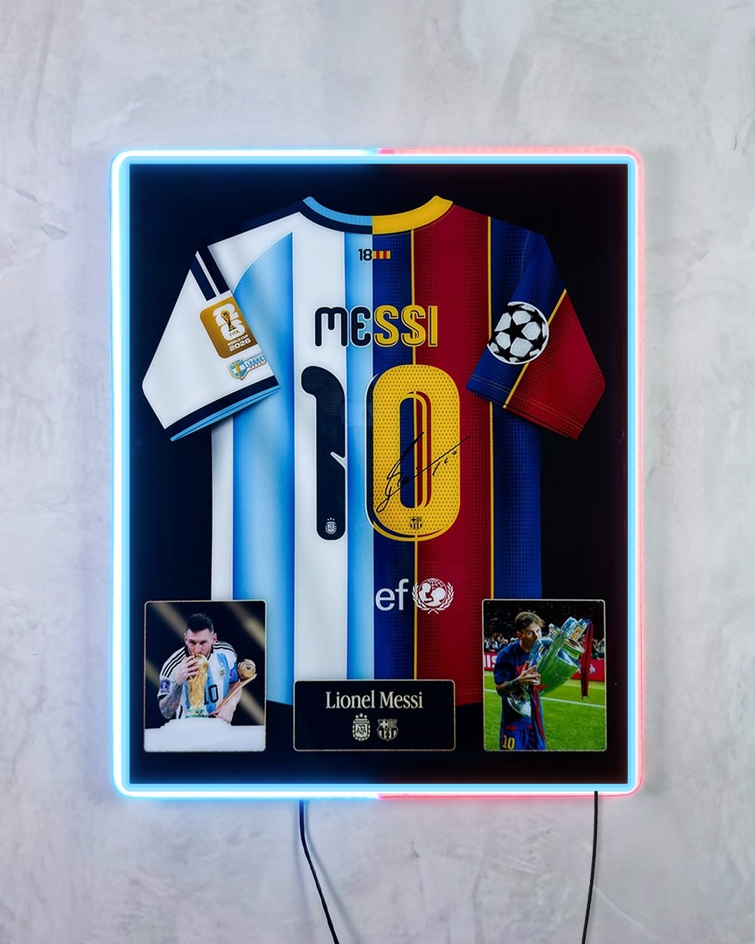 Lionel Messi - Barcelona y Argentina con LED celeste encendido