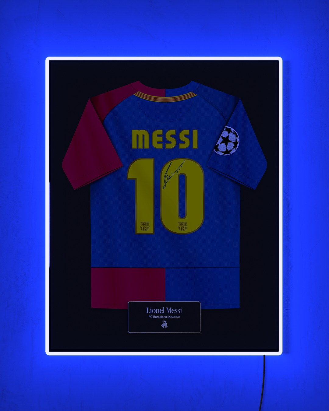 FC Barcelona 2008/09 Local - Diseño Jersey con LED azul encendido de noche