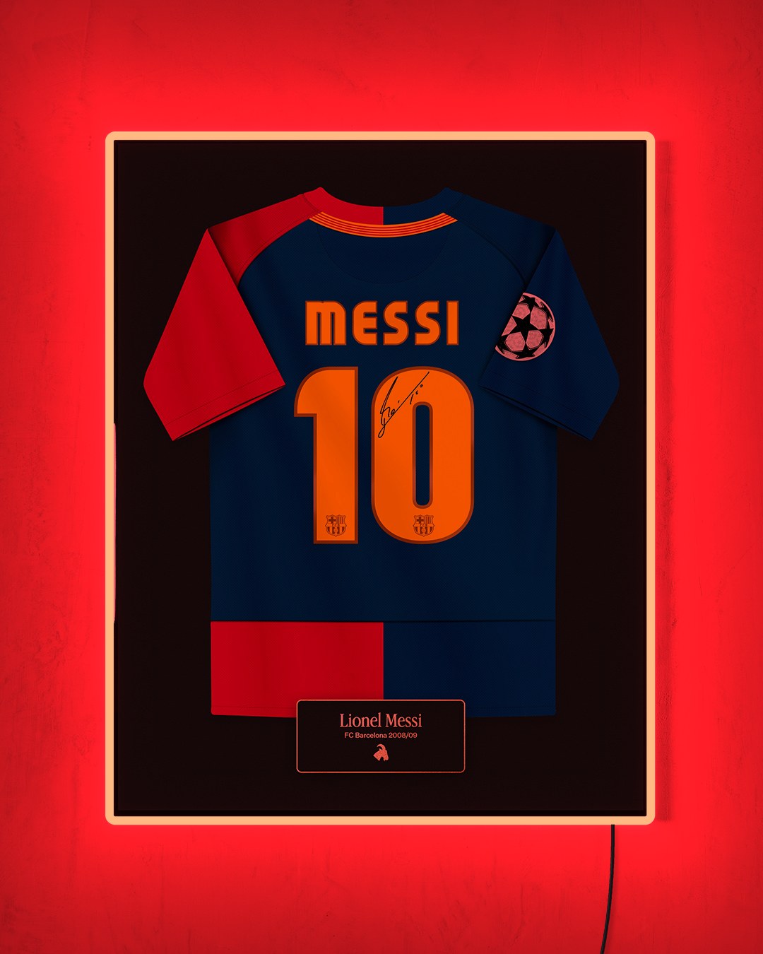 FC Barcelona 2008/09 Local - Diseño Jersey con LED rojo encendido de noche