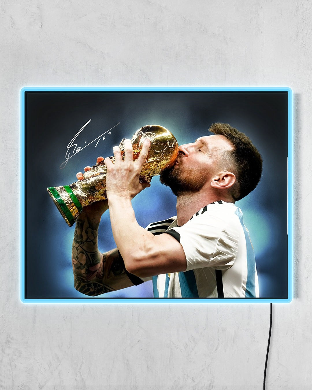 Lionel Messi - Copa del Mundo 2022 con LED celeste encendido