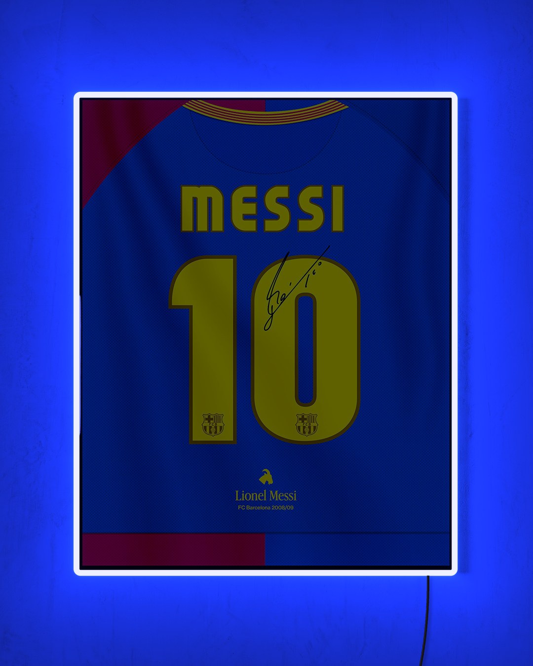 FC Barcelona 2008/09 Local - Diseño Dorsal con LED azul encendido de noche