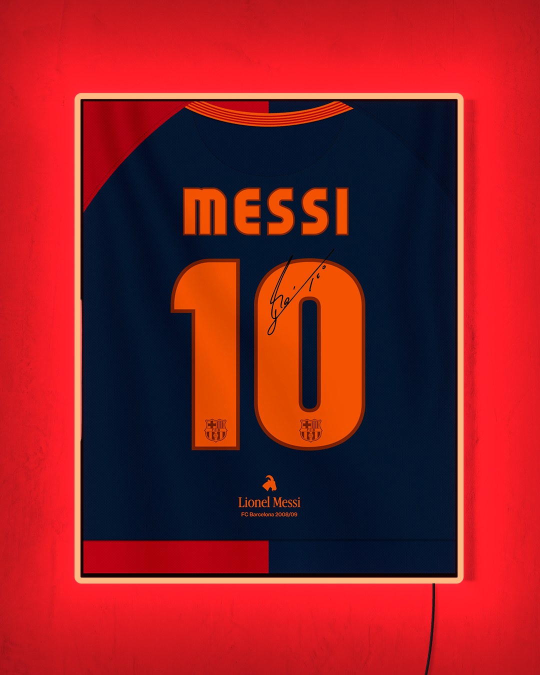 FC Barcelona 2008/09 Local - Diseño Dorsal con LED rojo encendido de noche