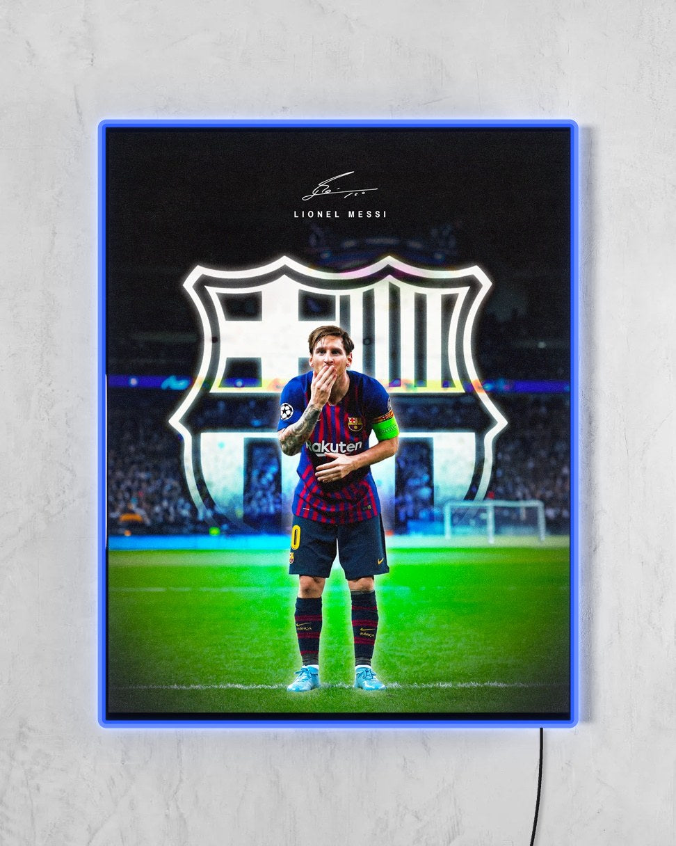Lionel Messi - FC Barcelona con LED azul encendido