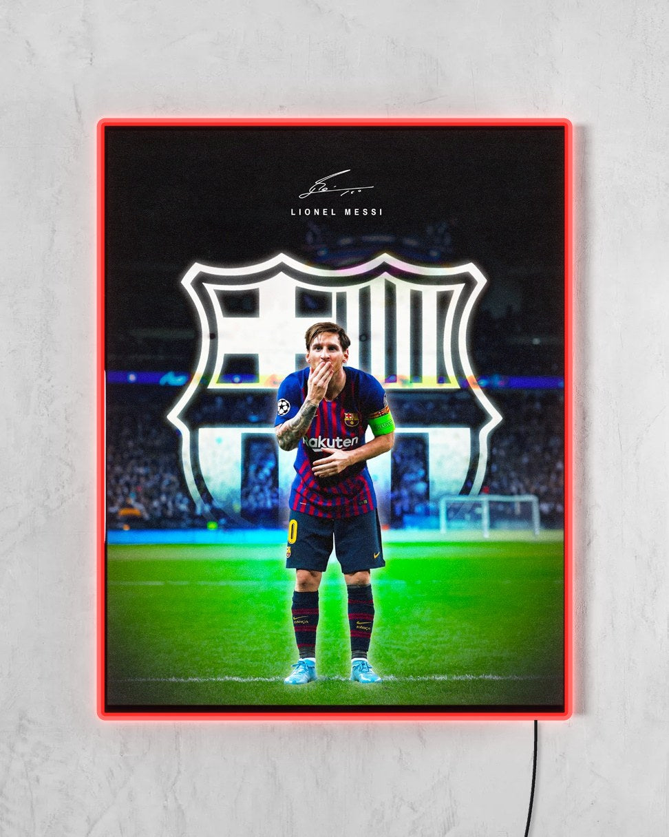 Lionel Messi - FC Barcelona con LED rojo encendido