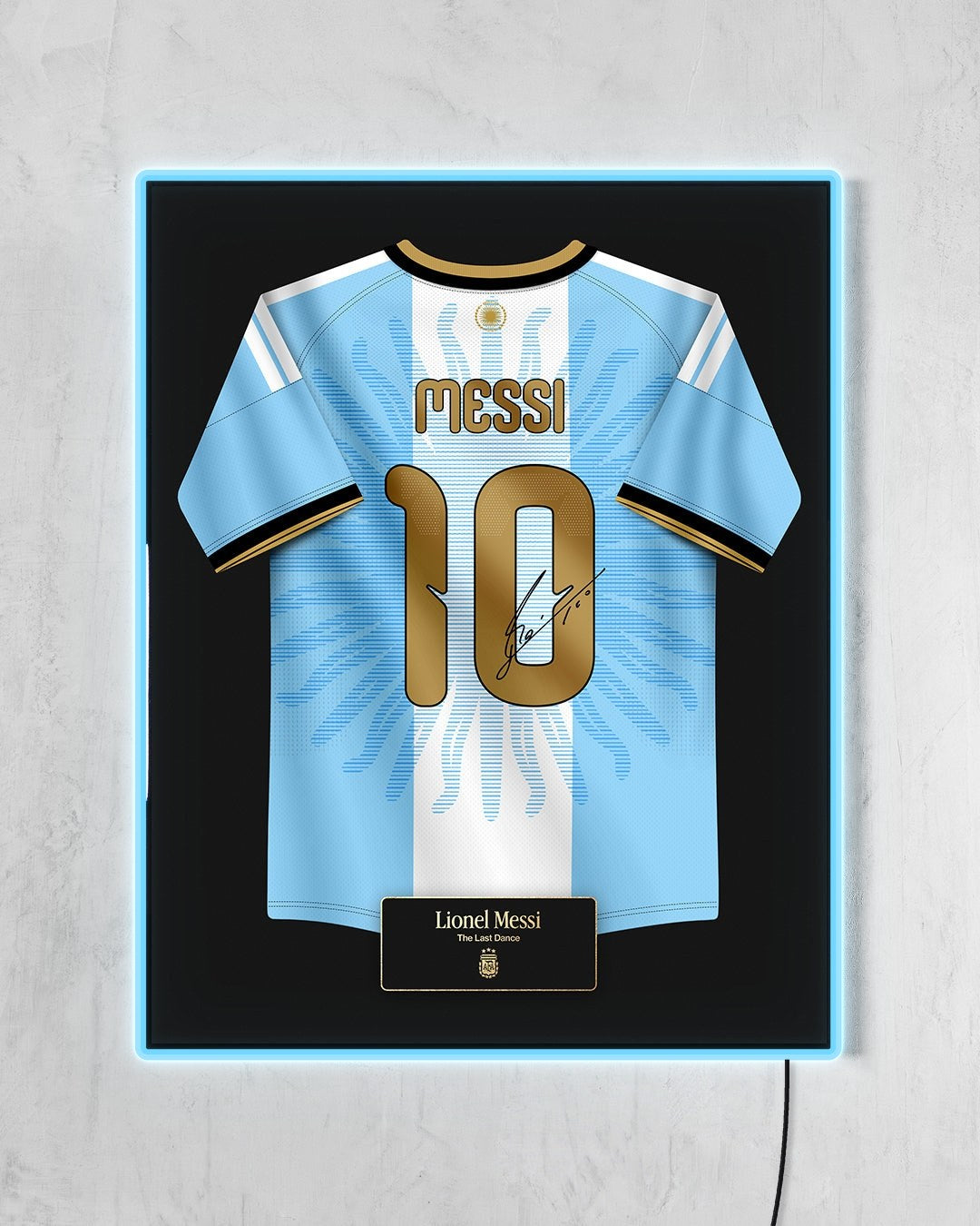 Lionel Messi - The Last Dance con LED celeste encendido