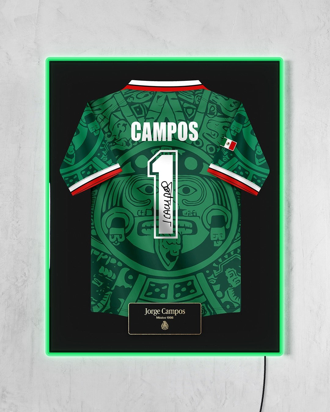 México 1998 Local - Diseño Jersey / Campos #1 con LED verde encendido