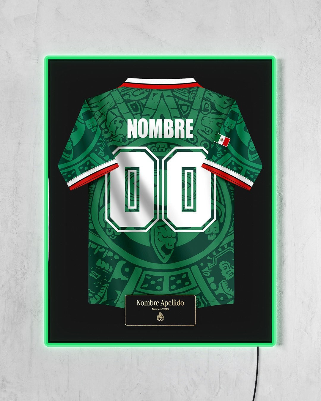 México 1998 Local - Diseño Jersey / Personalizado con LED verde encendido