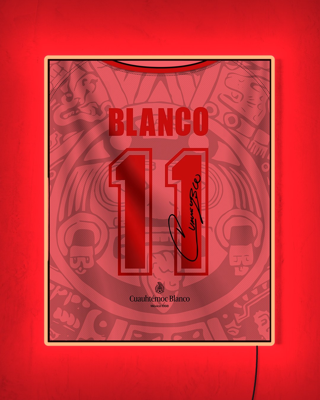 México 1998 Visitante - Diseño Dorsal con LED rojo encendido de noche