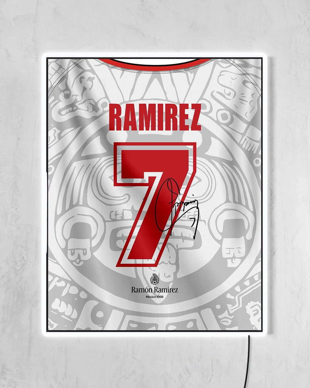 México 1998 Visitante - Diseño Dorsal / Ramírez #7 con LED blanco encendido