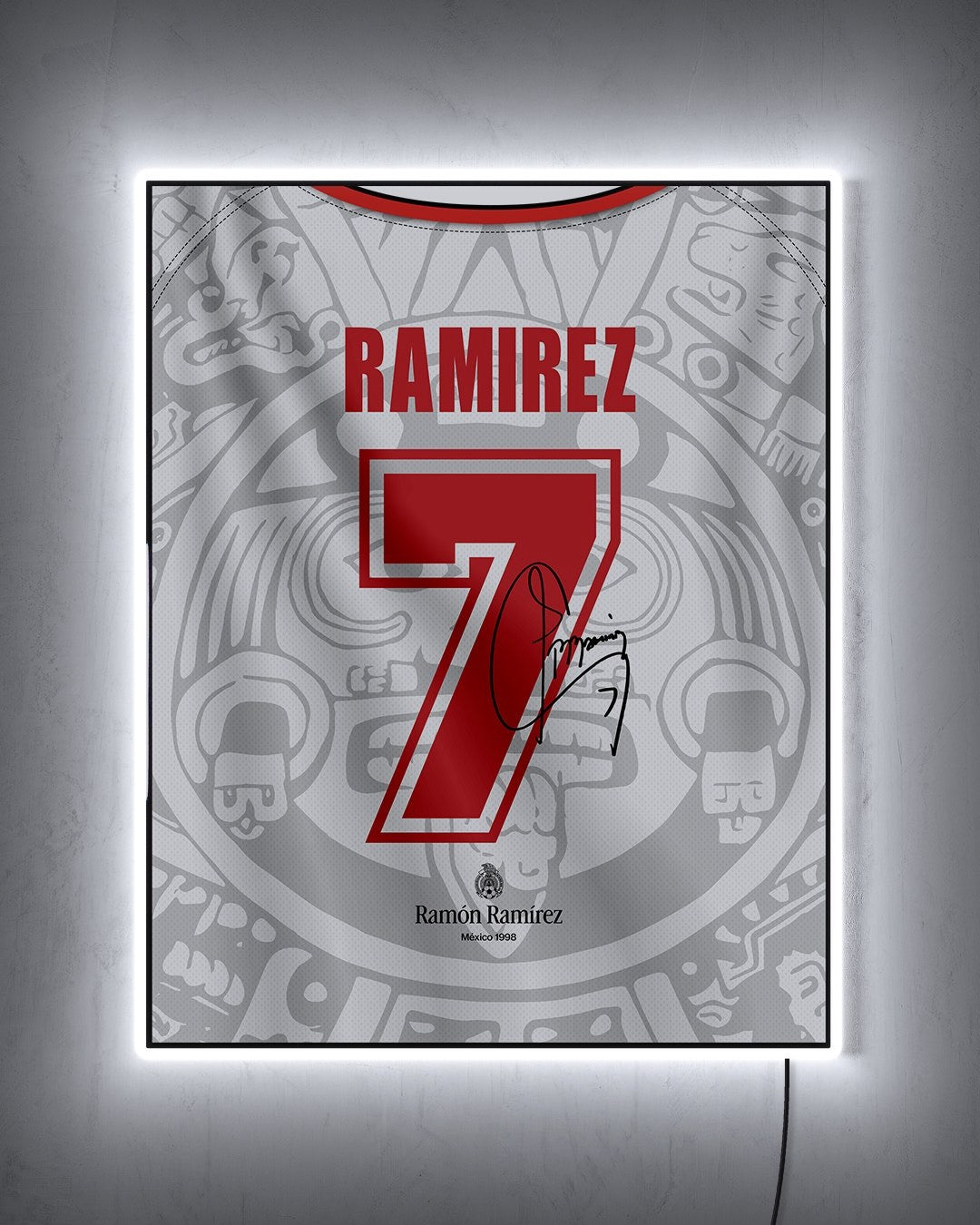 México 1998 Visitante - Diseño Dorsal / Ramírez #7 con LED blanco encendido de noche