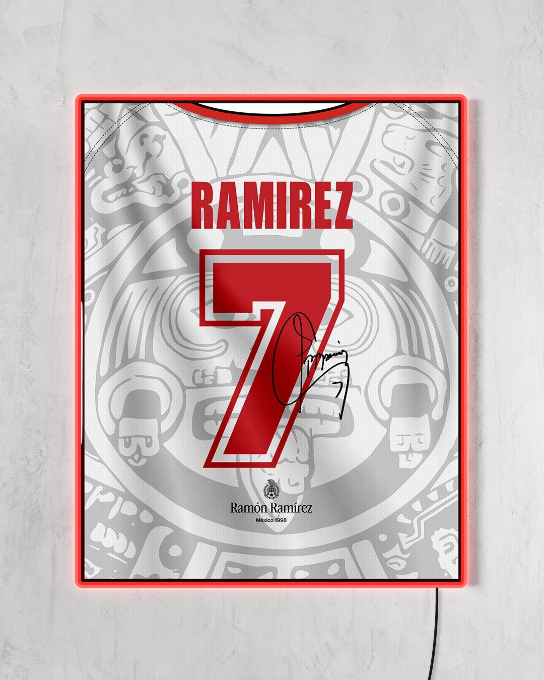 México 1998 Visitante - Diseño Dorsal / Ramírez #7 con LED rojo encendido