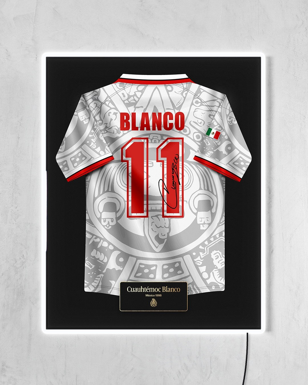 México 1998 Visitante - Diseño Jersey con LED blanco encendido