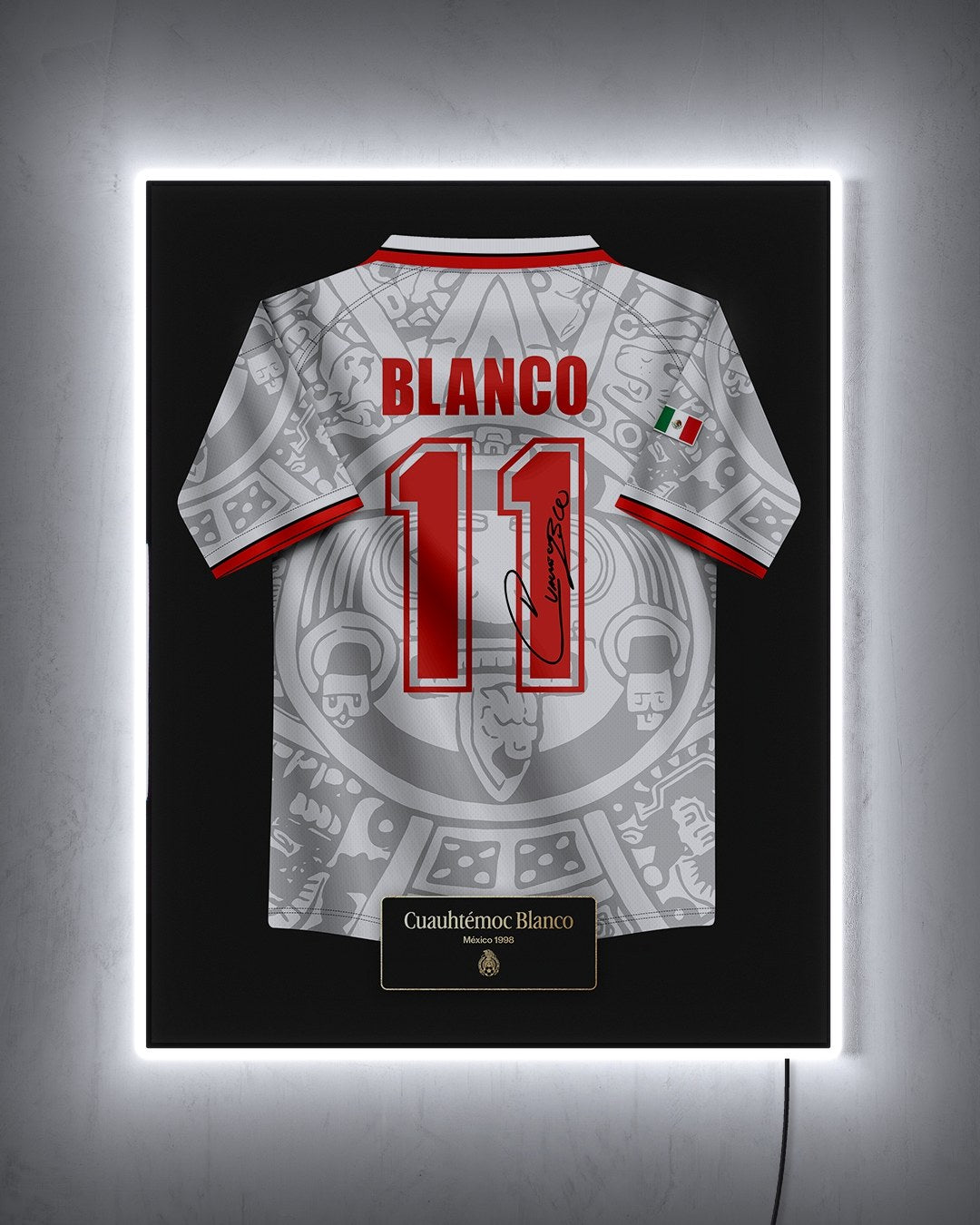México 1998 Visitante - Diseño Jersey con LED blanco encendido de noche