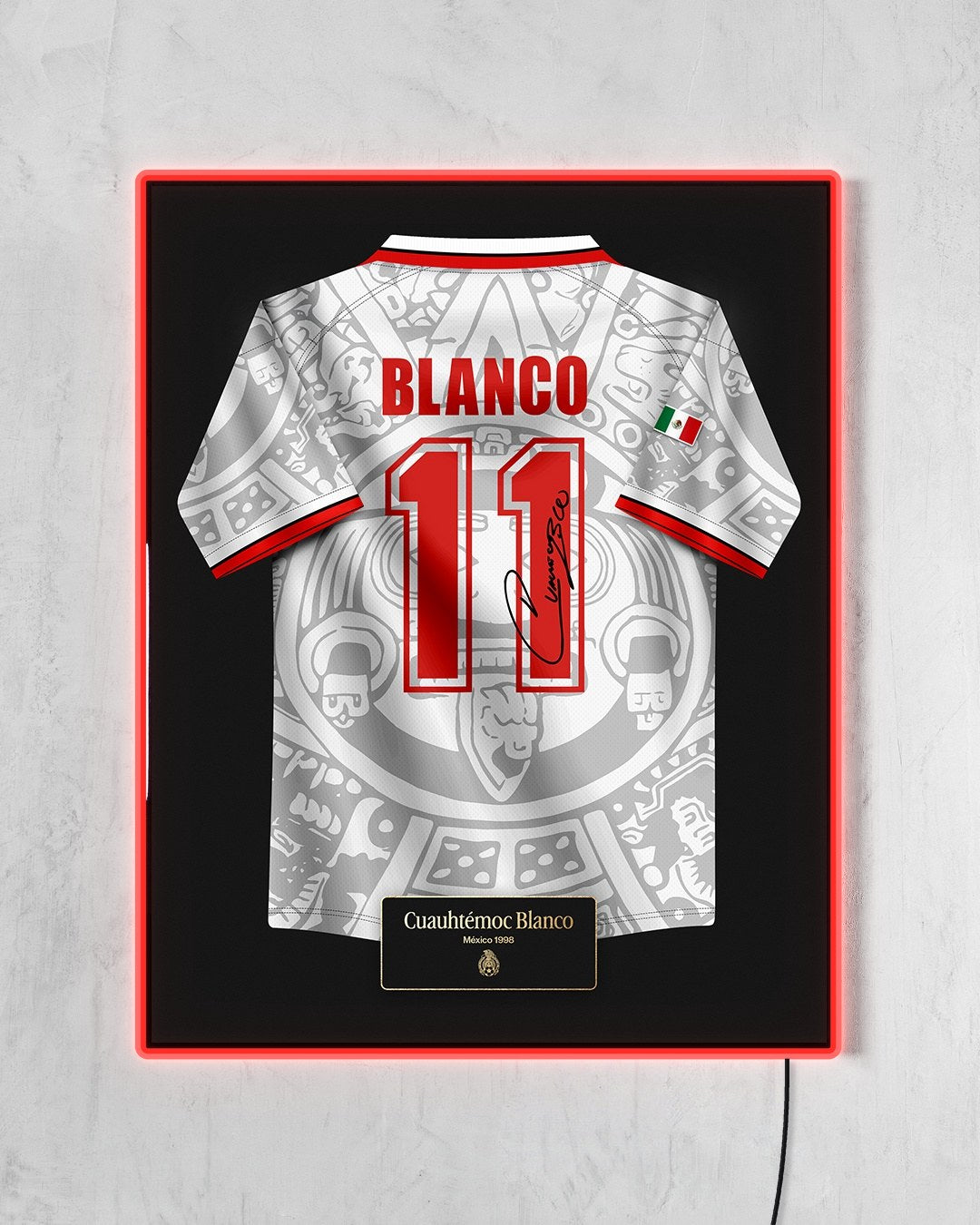 México 1998 Visitante - Diseño Jersey con LED rojo encendido